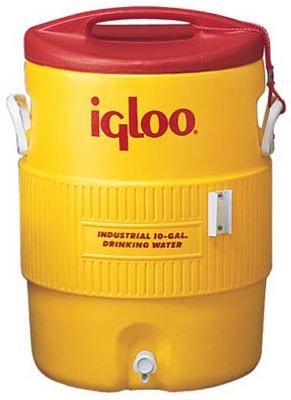10-Gallon Safety Yellow & Red Industrial Water Cooler