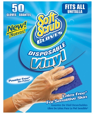 Disposable Vinyl Gloves, Latex & Powder Free, One Size, 50-Ct.