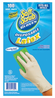 Disposable Latex Gloves, Powder Free, One Size, 100-Ct.