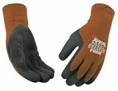 Frost Breaker Work Gloves, Thermal, Latex Palm, Brown Knit, Medium