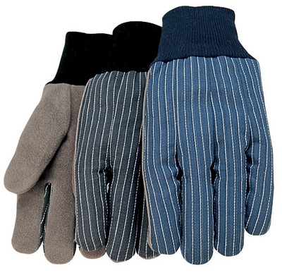 Men's Suede Cowhide Leather Palm Glove With Cotton Back and Knit Cuff