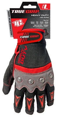 High-Performance Work Gloves, Touchscreen Compatible, Red, Gray & Black, Large