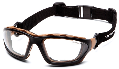 Carthage Safety Glasses, Clear Lens/Black & Tan Frame
