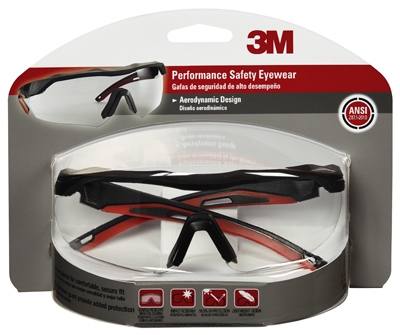 Safety Glasses, Black/Red