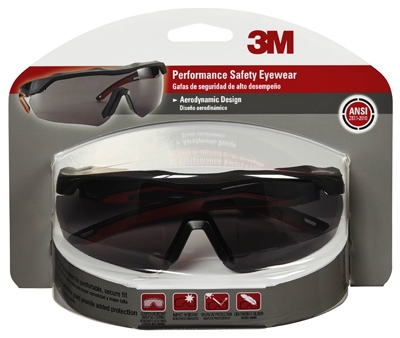 Performance Safety Glasses, Black/Red