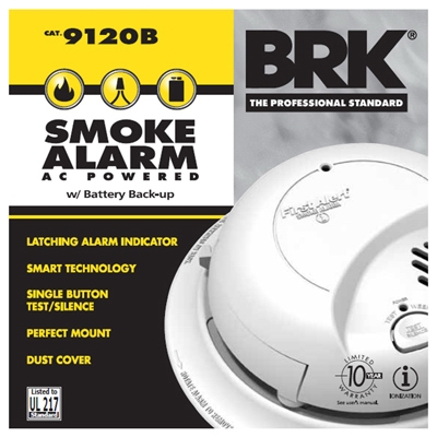 Smoke Alarm, AC Hardwired, 6-Pack