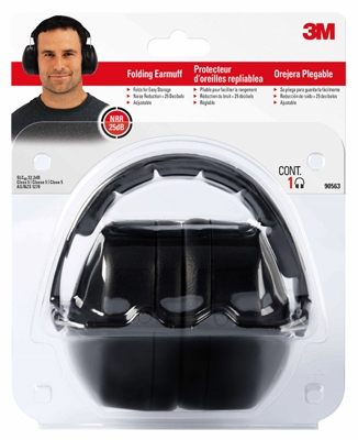 Folding Protective Earmuffs, Black