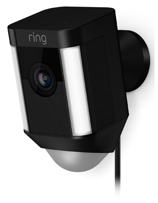 Spotlight Security Camera, Wired, Black