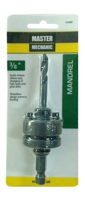 Hole Saw Mandrel, Quick Change, 3/8-In.