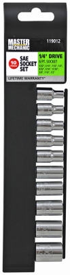 10-Pc. 1/4-In. Drive, SAE Socket Set