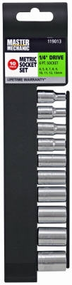 10-Pc. 1/4-In. Drive, Metric Socket Set