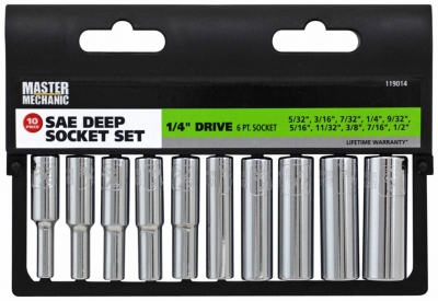 10-Pc. 1/4-In. Drive, SAE Deep Socket Set