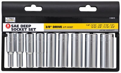 9-Pc. 3/8-In. Drive, SAE Deep Socket Set