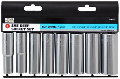 8-Pc. 1/2-In. Drive, SAE Deep Socket Set