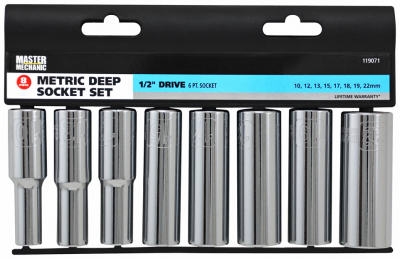 8-Pc. 1/2-In. Drive, Metric Deep Socket Set