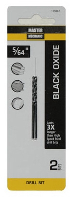 Black Oxide Drill Bits, 5/64 x 2-In., 2-Pk.
