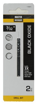 Black Oxide Drill Bits, 3/32 x 2.25-In., 2-Pk.