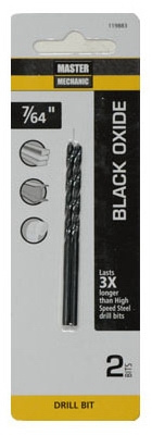 Black Oxide Drill Bits, 7/64 inch x 2-5/8-In., 2-Pk.