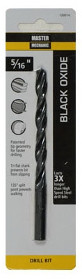 Black Oxide Drill Bits, 135 Split Point, 5/16 x 4.5-In.