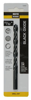 Black Oxide Drill Bits, 135 Split Point, 11/32 x 4.75-In.