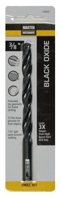 Black Oxide Drill Bits, 135 Split Point, 3/8 x 5-In.