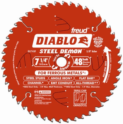 7-1/4-Inch 48-TPI Ferrous Metal-Cutting Saw Blade