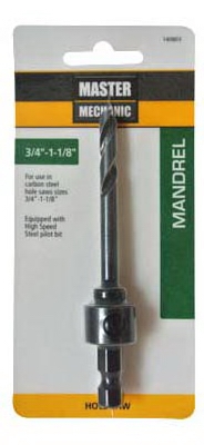 3/4-Inch to 1-1/8-Inch Hole Saw Mandrel