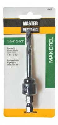 1-1/4-Inch to 2-1/2-Inch Hole Saw Mandrel
