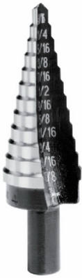 Step Drill Bit, 3/16 to 7/8-In.