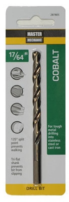 17/64 x 4-1/8-Inch Cobalt Steel Drill Bit
