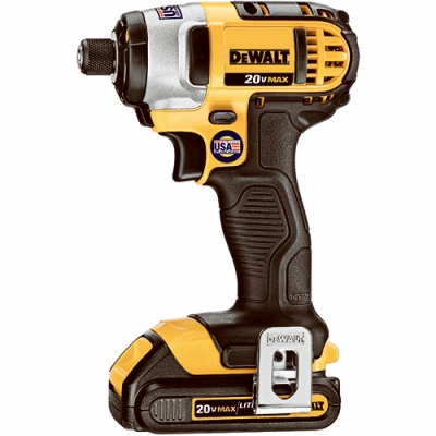 Compact Cordless Impact Driver Kit,  1/4-In., 20-Volt Lithium Ion Batteries