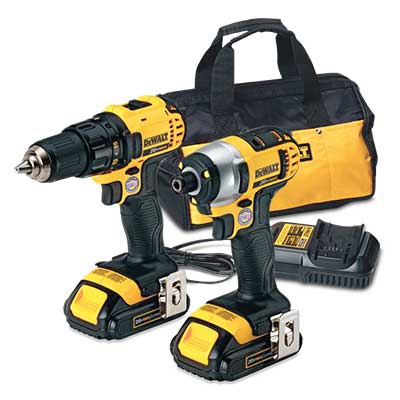 Compact Cordless Drill/Driver & Impact Driver Combo Kit, Two 20-Volt Lithium-Ion Batteries