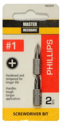 Master Mechanic 2 Pack #1 Phillips Insert Bit Tip