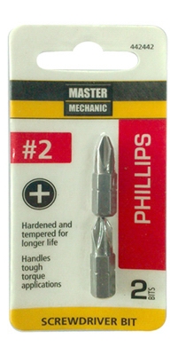 Master Mechanic 2 Pack #2 Phillips Insert Bit Tip