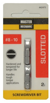 Master Mechanic1-Inch 2-Pack #8 Slotted Insert Bit Tip