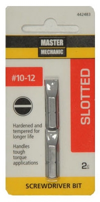 Master Mechanic 1-Inch 2-Pack #10 Slotted Insert Bit Tip