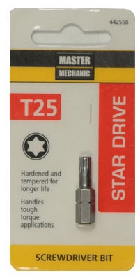 Master Mechanic Torx 25 1-Inch Insert Bit Tip
