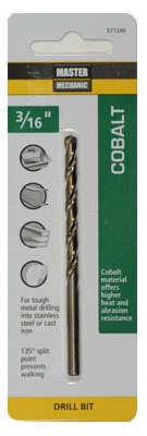 3/16 x 3-1/2-Inch Cobalt Steel Drill Bit