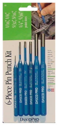 6-Piece High-Carbon Steel Pin Punch Kit