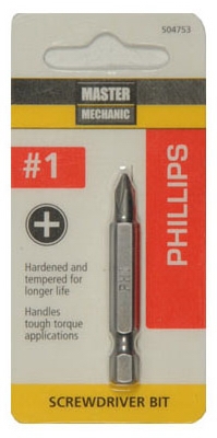 Master Mechanic 2-Inch #1 Phillips Screwdriver Bit