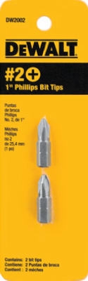 #2 Phillips Insert Bit Tip, 1-In., 2-Pk.