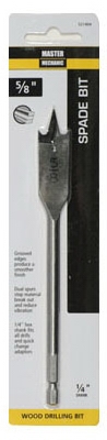 Wood Boring Bit, Spade, 0.625-In.