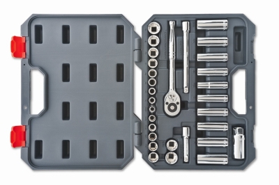 Tool Set, SAE/Metric Sockets, 30-Pc.
