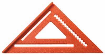 Rafter Angle Square, Orange Plastic, 12-In.
