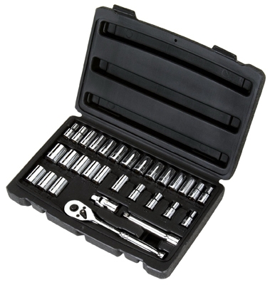 Socket Set, 1/4-In. SAE, 30-Pc.
