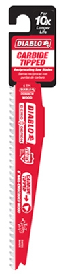 Reciprocating Saw Blade, Carbide-Tipped, 6-In.