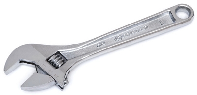 Adjustable Wrench, Chrome, 6-In.
