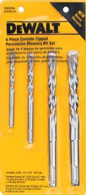 4-Piece Percussion Masonry Drill Bit Set