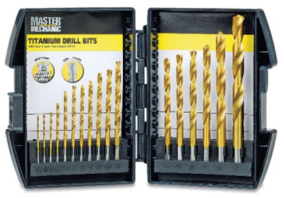 17-Piece Titanium Nitride Drill Bit Set