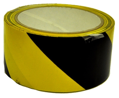 Floor Tape, Yellow/Black, 2-In. x 54-Ft.